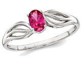 1/2 Carat (ctw) Lab-Created Ruby Ring in Rhodium Plated Sterling Silver
